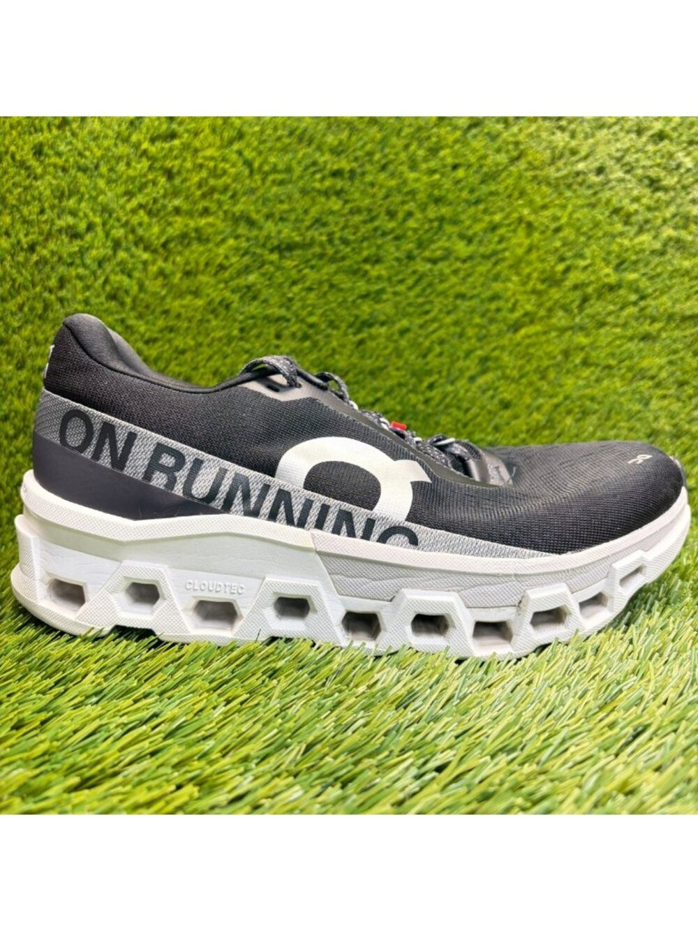 On Cloudmonster 2 Mens Size 8 Black Gray White Athletic Running Shoes Sneakers